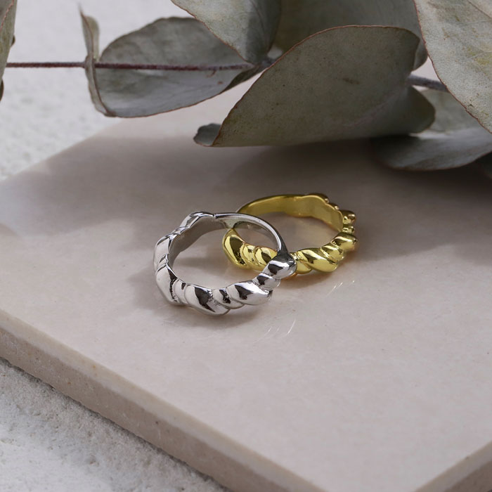 凛 RIN 指輪 レディース リング ツイスト ひねり ねじり 18K