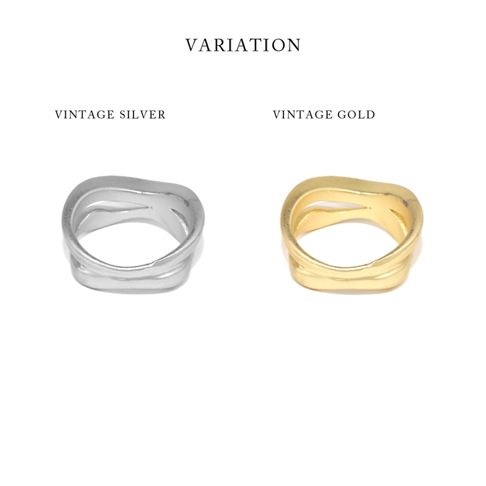 凛 RIN 指輪 レディース リング 太め ヴィンテージ調 マット 18K