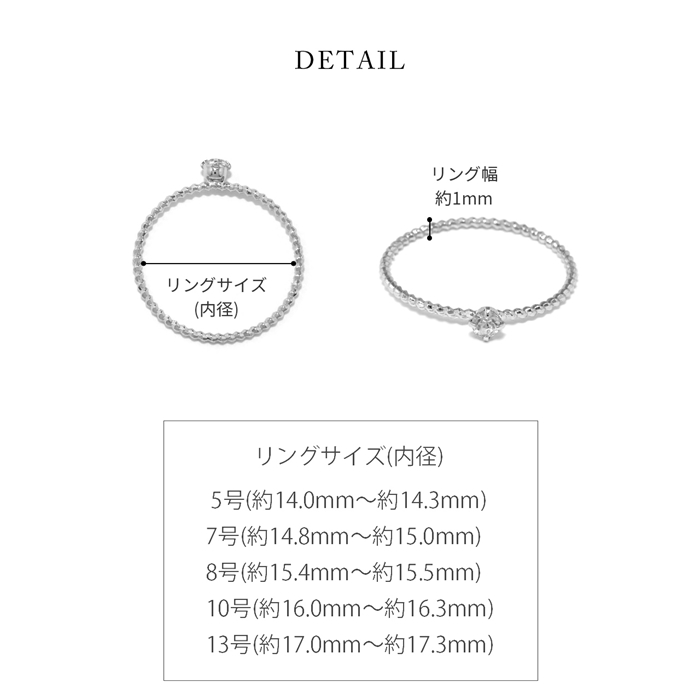 凛 RIN 指輪 レディース リング 細め 細い クリア ジュエル キラキラ