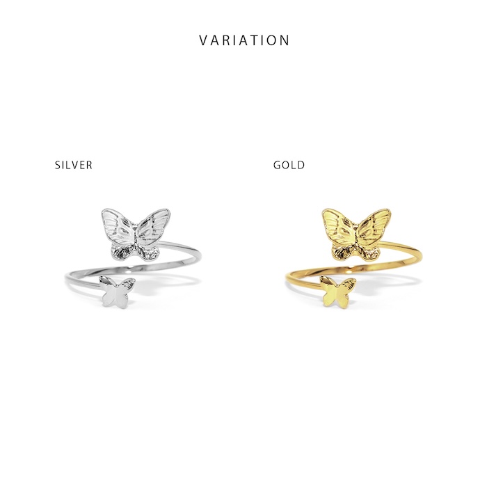 指輪 レディース リング 蝶 蝶々 バタフライ オープンリング 可愛い おしゃれ 細い 華奢 調節 40代 50代 | 凛 RIN | 09