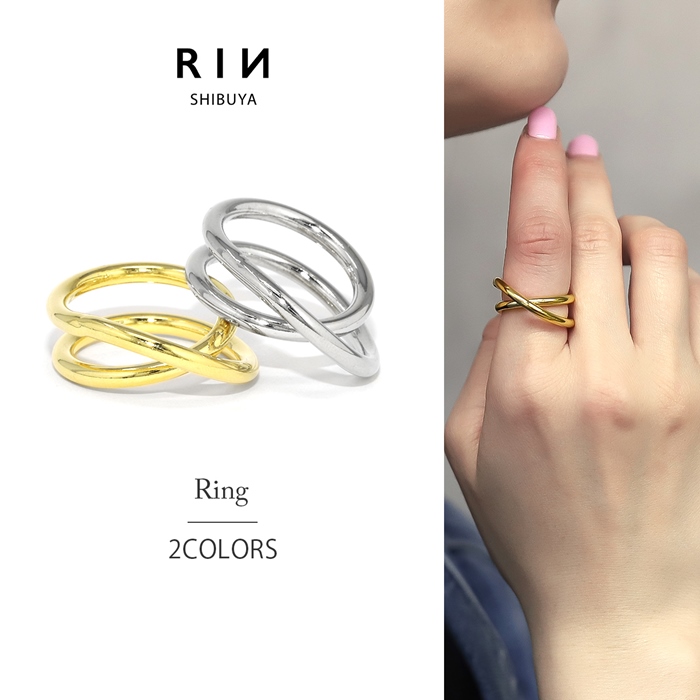 凛 RIN 指輪 レディース リング クロス シンプル 可愛い おしゃれ 18K