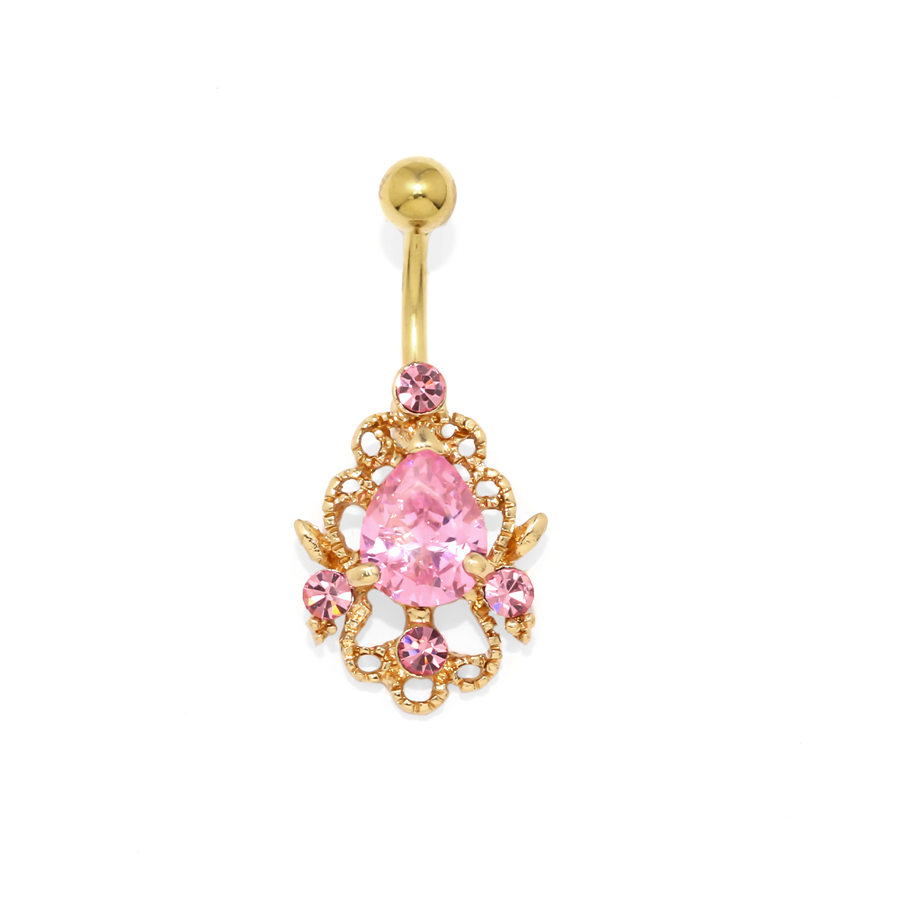 凛 RIN へそピアス 14G ボディピアス ジュエル ドロップ型 バナナ 