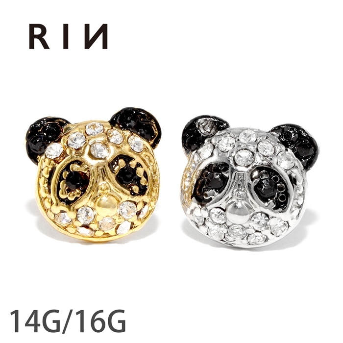 凛 RIN ボディピアス 軟骨ピアス パンダ 16G 14G 動物 ジュエル
