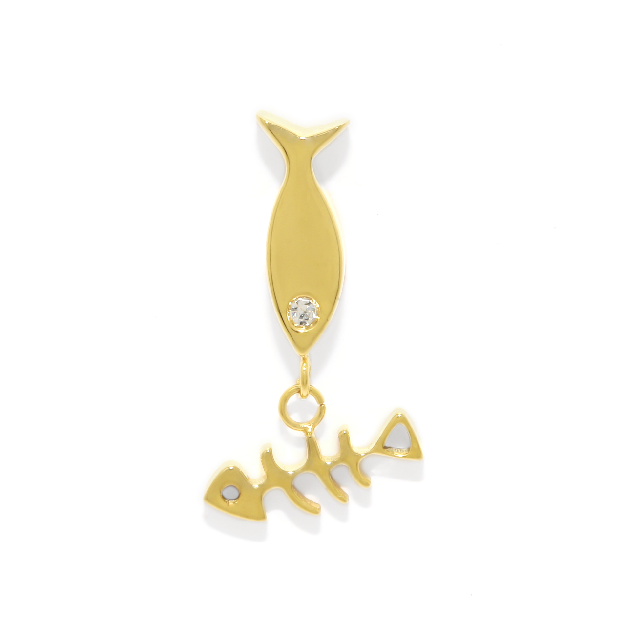 凛 RIN ボディピアス 猫 魚 ネコ 軟骨ピアス 16G 14G つけっぱなし 骨