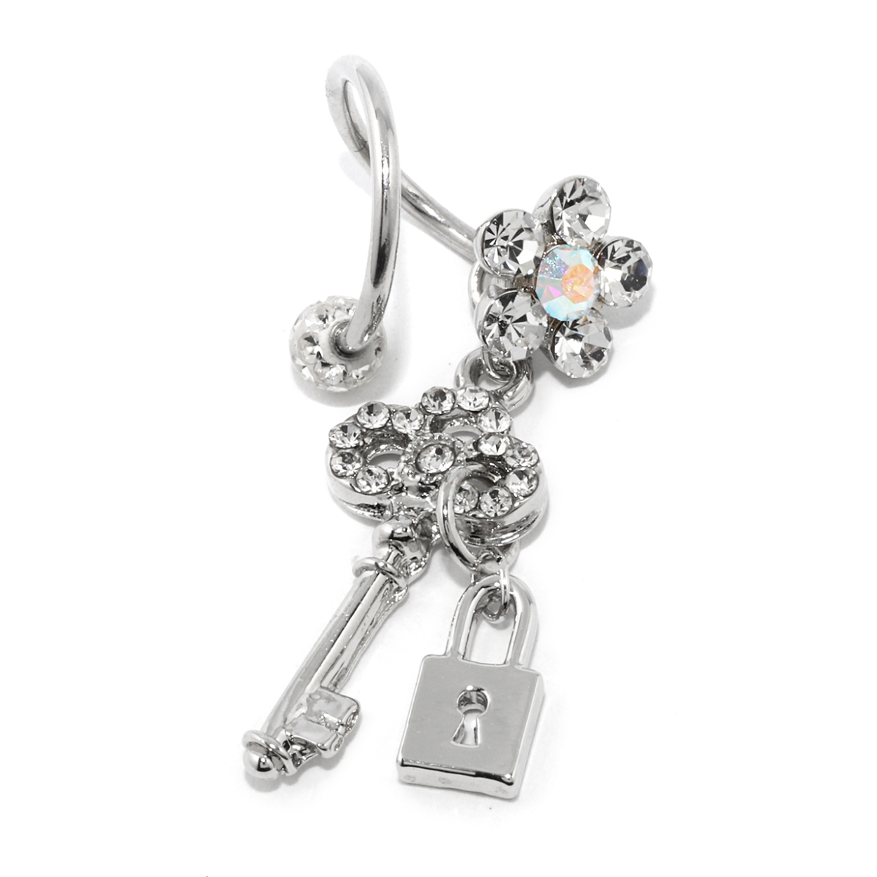 凛 RIN ボディピアス カギ スパイラルバーベル 軟骨 14G 16G 18G 鍵