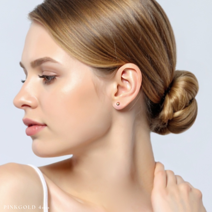 【24金 金属アレルギー対応】 ボディピアス 24Kコーティング K18PG ピンクゴールド 16G 14G 18G 20G 軟骨 セカンドピアス 片耳用 | 凛 RIN | 08