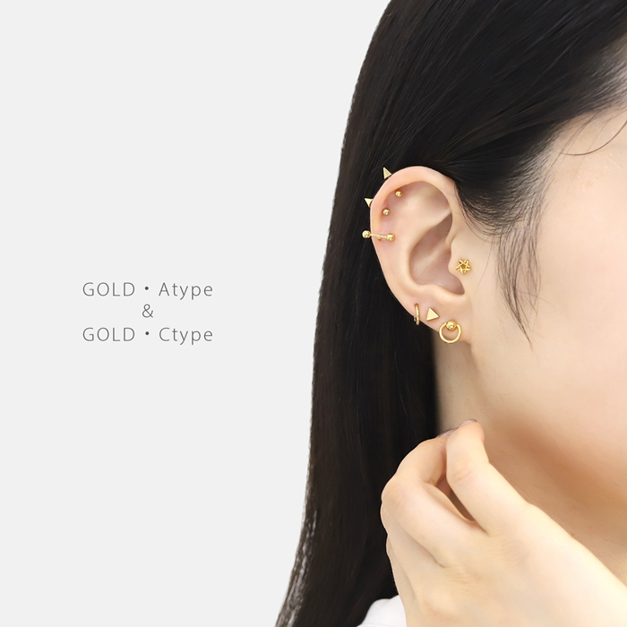 凛 RIN 軟骨ピアス 16G ボディピアス リング スタイリッシュ 片耳用