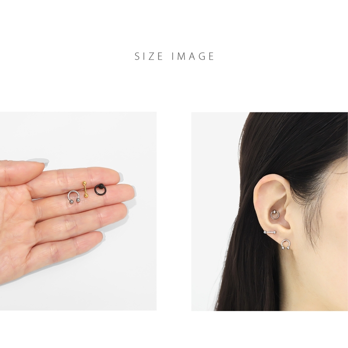 凛 RIN 軟骨ピアス 16G ボディピアス リング スタイリッシュ 片耳用