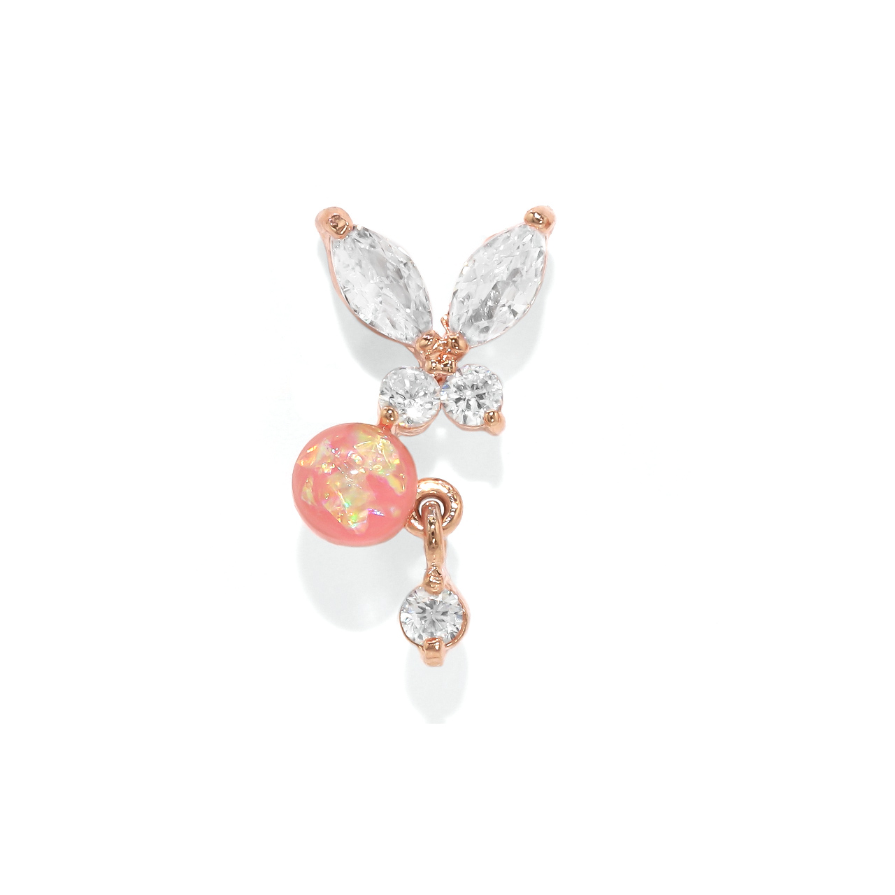 BIZOUX 花モチーフ ピアス(片耳用) 凛 RIN 軟骨ピアス 16G ボディピアス 蝶々 蝶 バタフライ