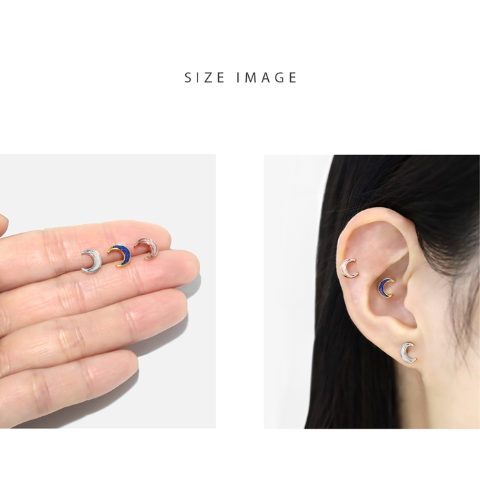 凛 RIN ボディピアス 月 宇宙 軟骨 16G ムーン コーティング
