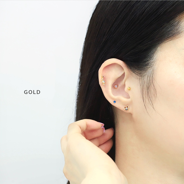 凛 RIN ボディピアス 16G スター 軟骨ピアス 星 小さい ストレート