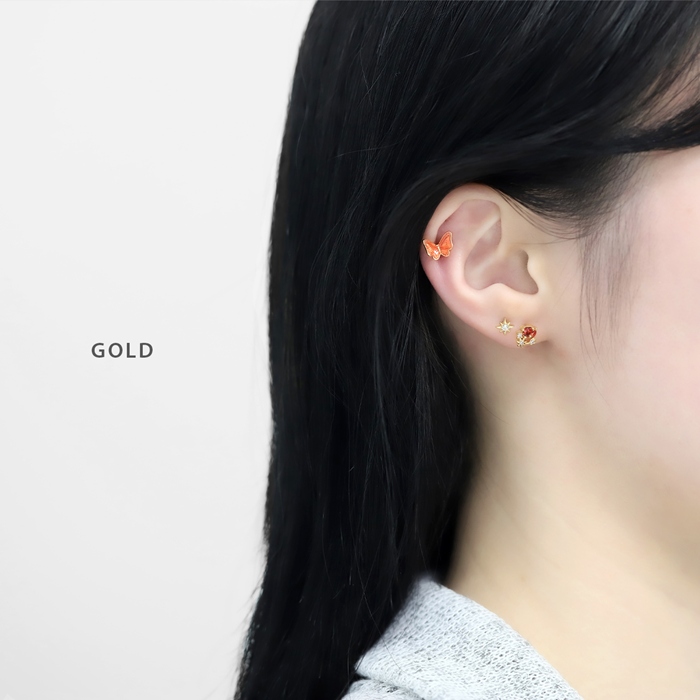 凛 RIN 軟骨ピアス 16G ボディピアス ハート 花 フラワー リース