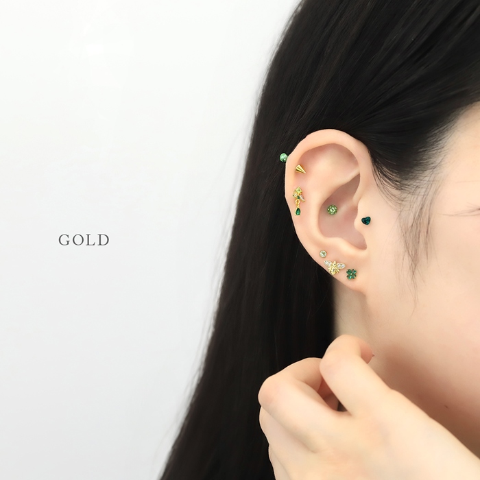 16G☆キラキラビジューピアス ×9 凛 RIN ボディピアス キラキラ 16G 軟骨 ジュエル ストレート