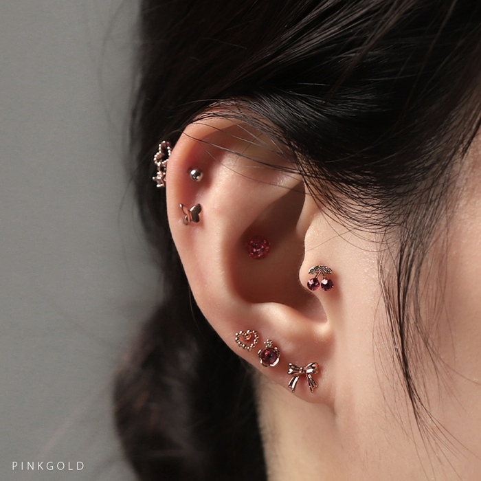凛 RIN 軟骨ピアス 16G ボディピアス さくらんぼ チェリー ジュエル