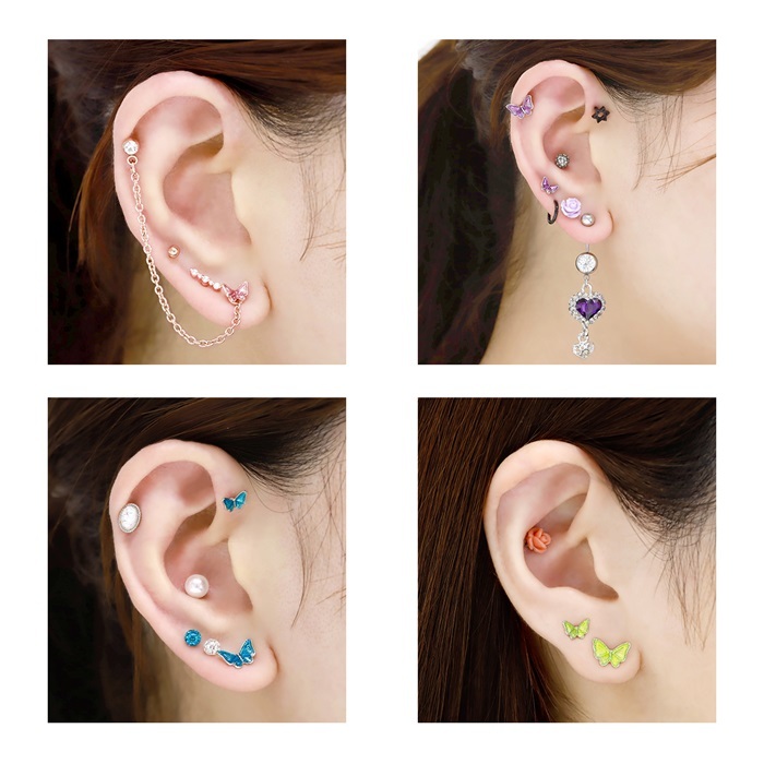 蝶々ピアス