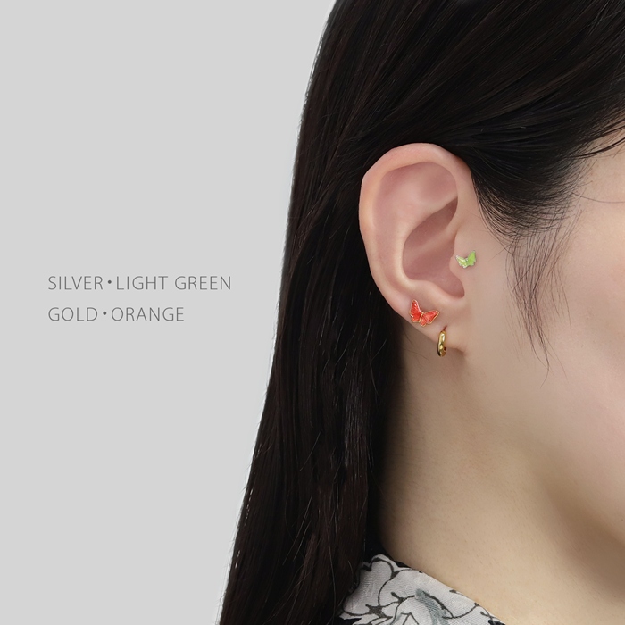 凛 RIN ボディピアス 16G 軟骨ピアス 蝶々 バタフライ ストレート