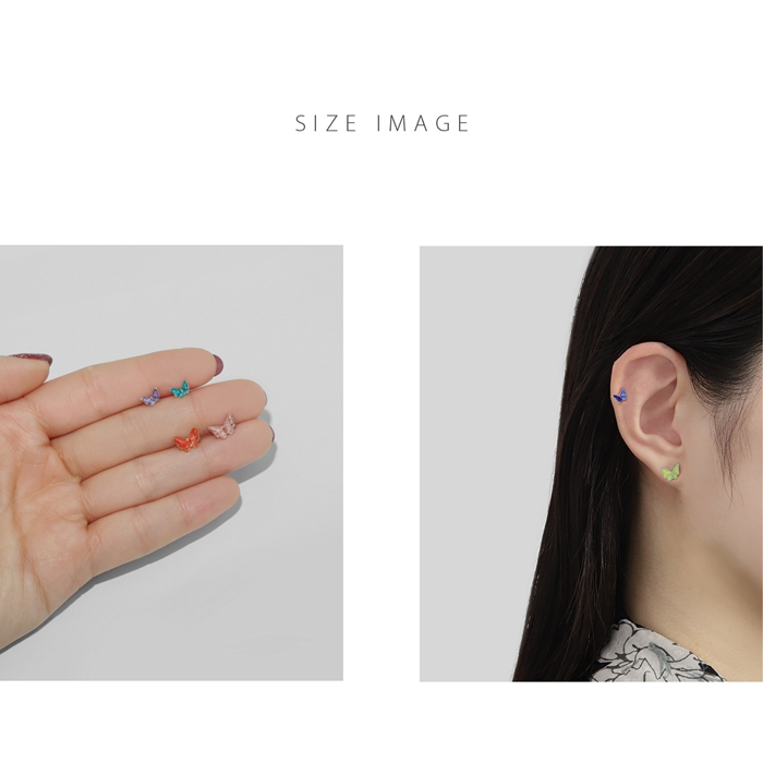 凛 RIN ボディピアス 16G 軟骨ピアス 蝶々 バタフライ ストレート