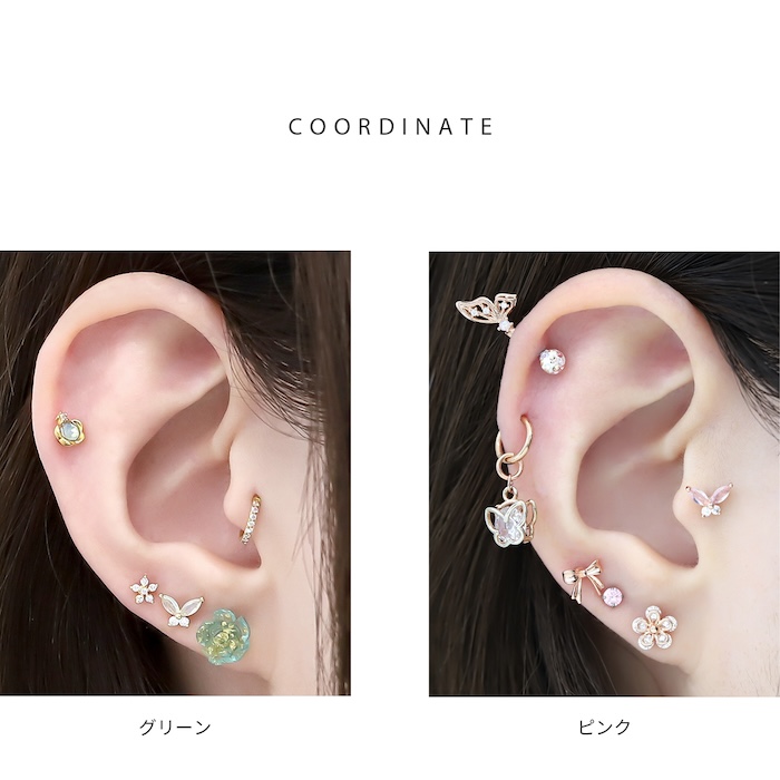 011Dd【揺れる輝き】フックピアス　高級感　優美　CZダイヤ　S925　ブルー RainbowGirl（アクセサリー） フックピアス レディース 蝶々 2連