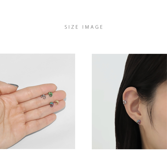 凛 RIN ボディピアス 14G 16G カメレオン 軟骨ピアス 爬虫類 は虫類