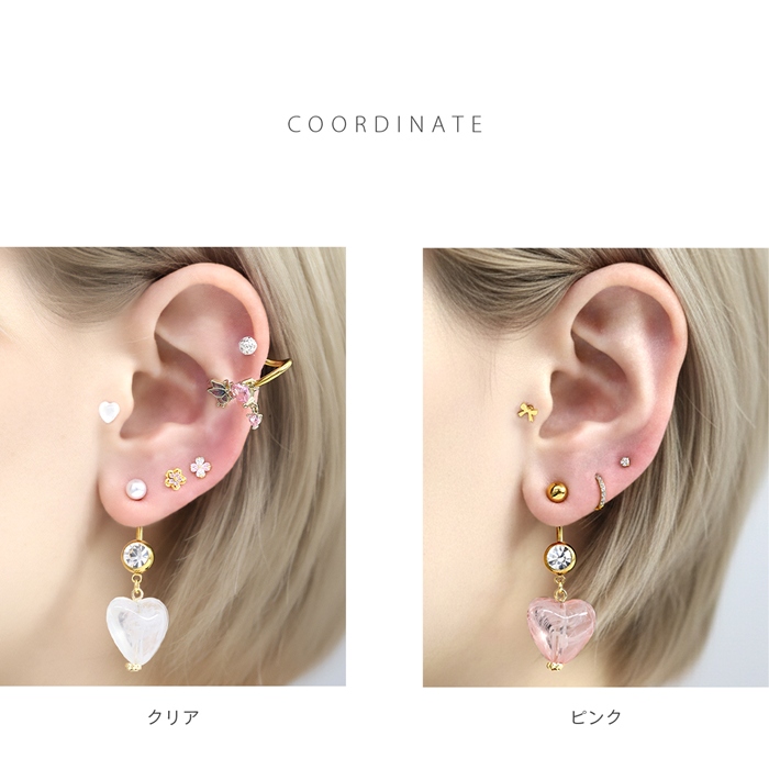凛 RIN へそピアス かわいい 14G 18G ボディピアス ハート