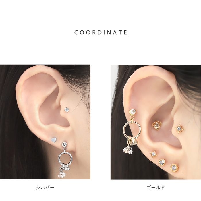 凛 RIN ボディピアス 軟骨ピアス ヘリックス 14G 16G リング ジュエル