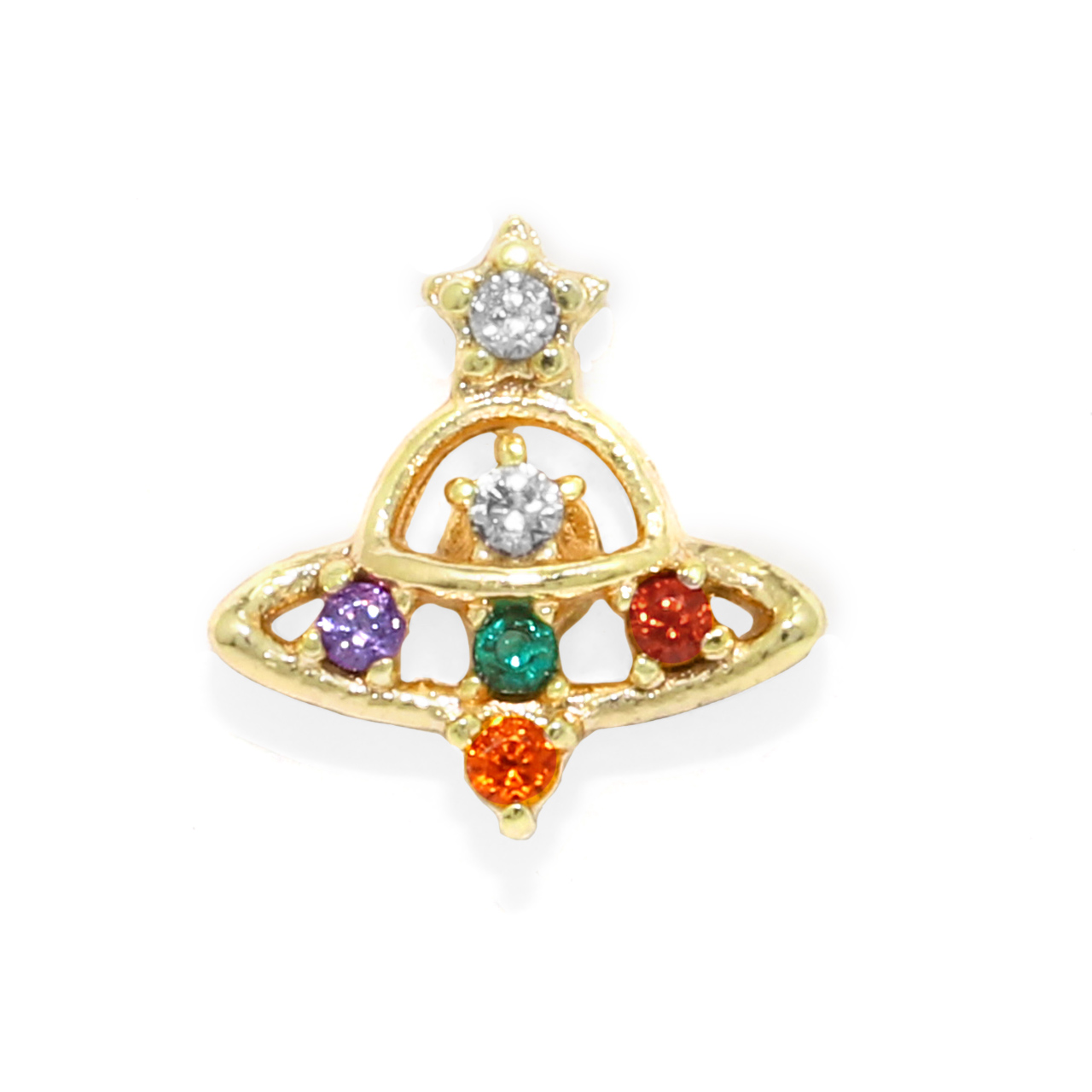 凛 RIN ボディピアス 宇宙 16G 軟骨ピアス UFO 星 スター ストレート