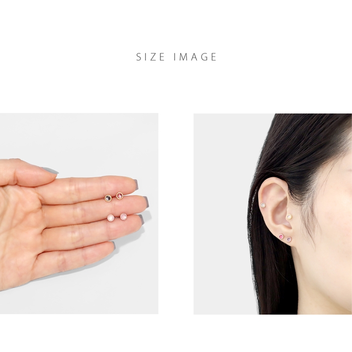 凛 RIN 軟骨ピアス 16G ボディピアス ジュエル カボション サークル