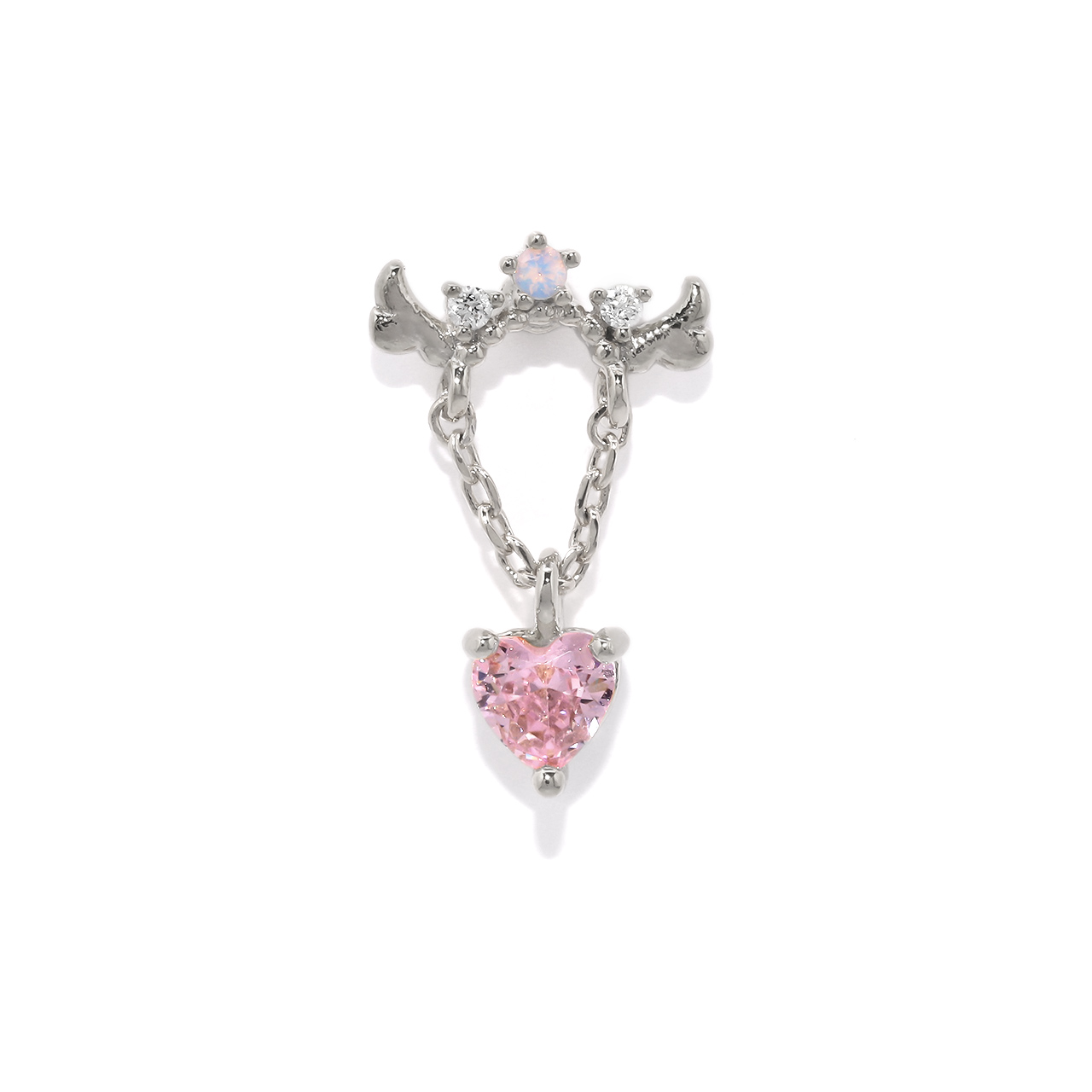 凛 RIN 軟骨ピアス 16G ボディピアス 羽 ハート 天使 チェーン 揺れる