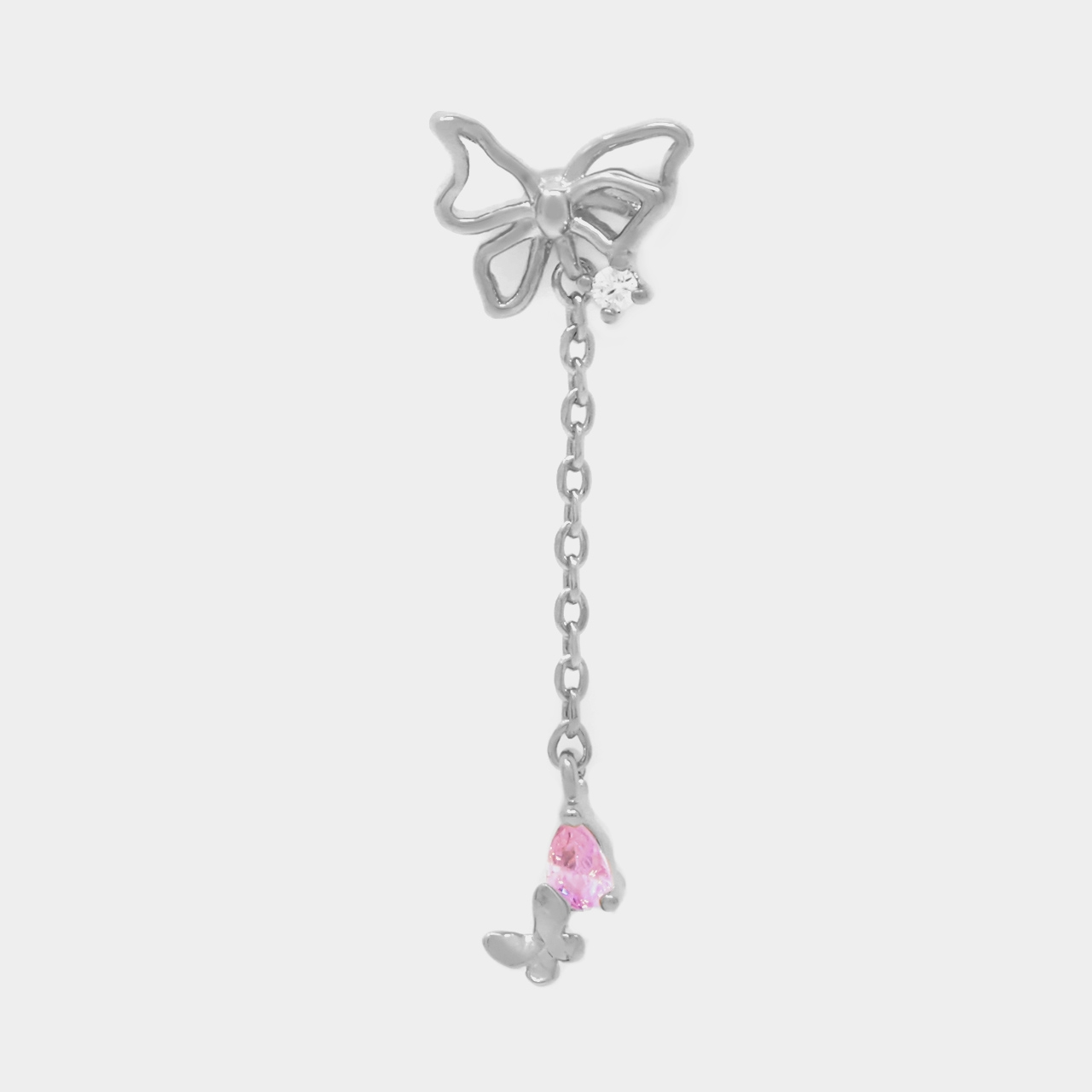 凛 RIN 軟骨ピアス 16G ボディピアス 蝶 蝶々 チェーン ジュエル