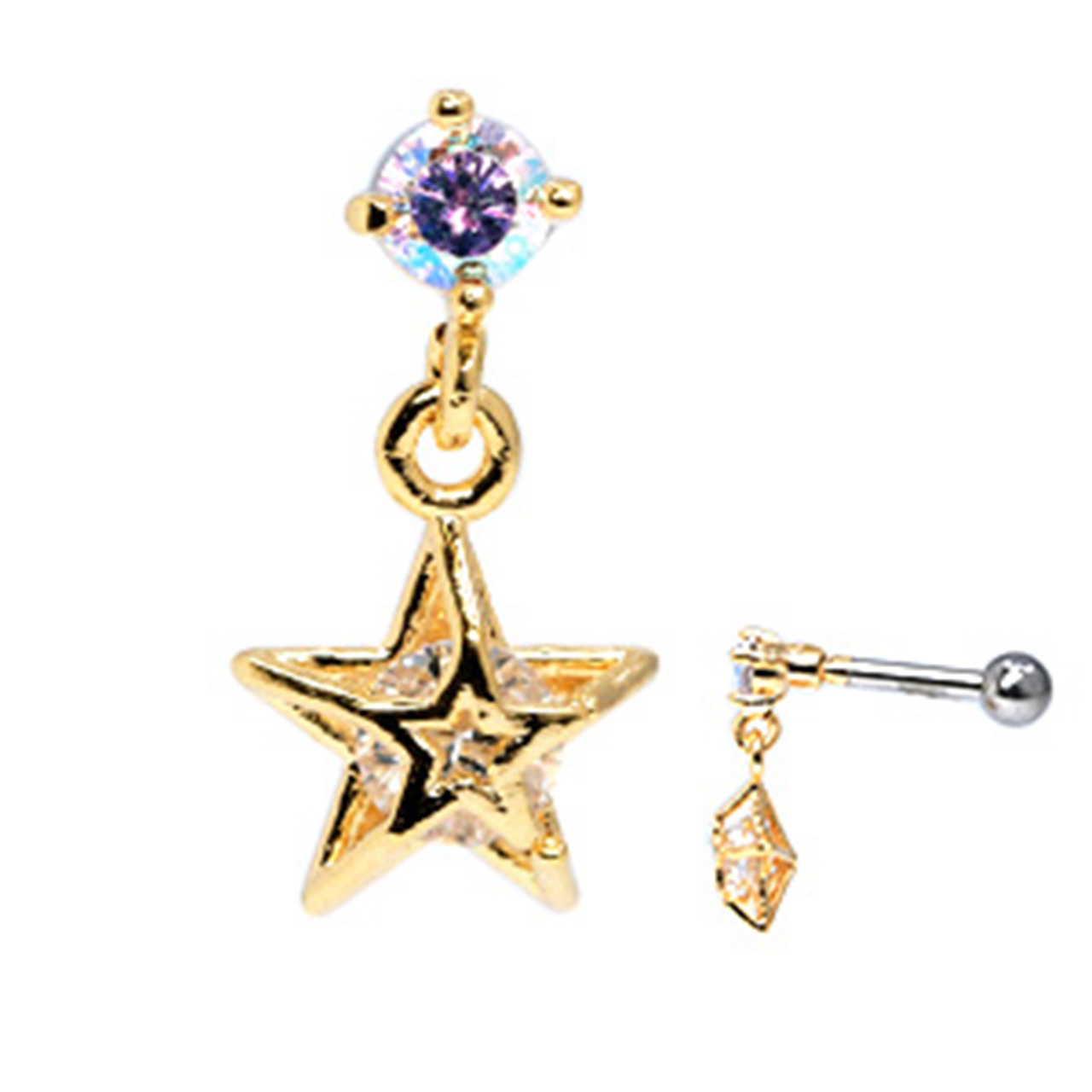 【レア？】Sretsis 星空ピアス 凛 RIN ボディピアス 16G 星 宇宙 揺れる 軟骨 ピアス スター