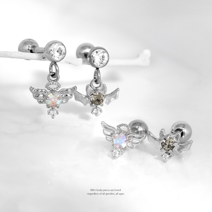 凛 RIN ボディピアス 16G 14G 可愛い エンジェル デビル 軟骨 ジュエル