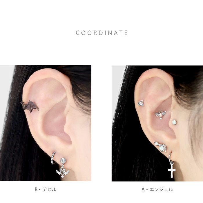 凛 RIN ボディピアス 16G 14G 可愛い エンジェル デビル 軟骨 ジュエル