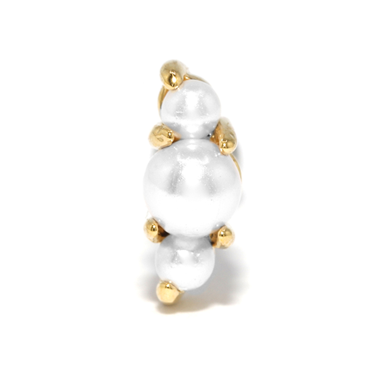 凛 RIN ボディピアス トラガス 16G 軟骨ピアス パール 3連 ストレート