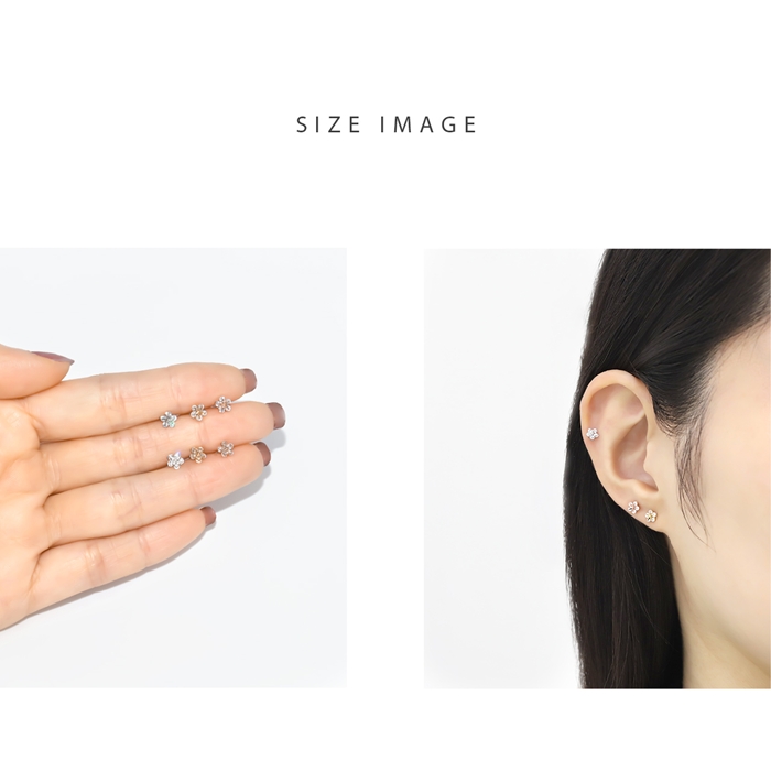凛 RIN ボディピアス 16G フラワー 花 スター 星 軟骨 小さめ ジュエル