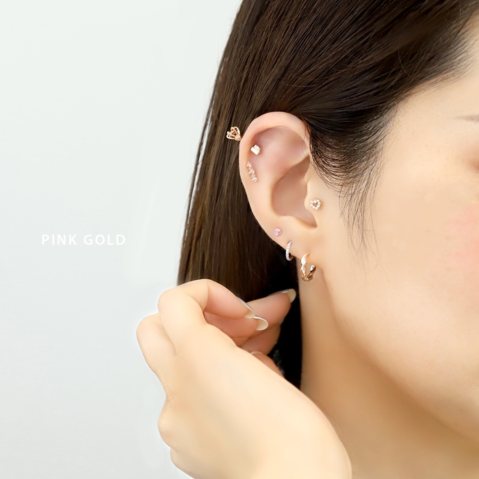 ボディピアス 軟骨 16G ジュエル バー 片耳用 金属アレルギー対応 サージカルステンレス レディース | 凛 RIN | 06