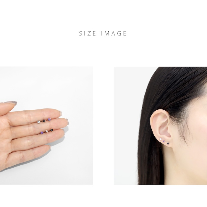 凛 RIN ボディピアス 軟骨ピアス キラキラ 16G ジュエル 星 スター 丸