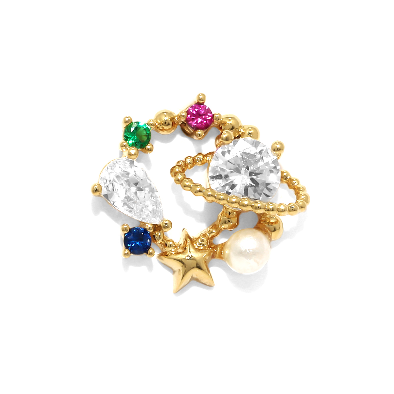 凛 RIN ボディピアス 宇宙 16G 大きめ 軟骨 星 スター ジュエル