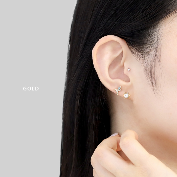 DIET BUTCHER SLIM SKIN 星型ピアス 凛 RIN ボディピアス 16G 六芒星 星 スター 軟骨ピアス ジュエル