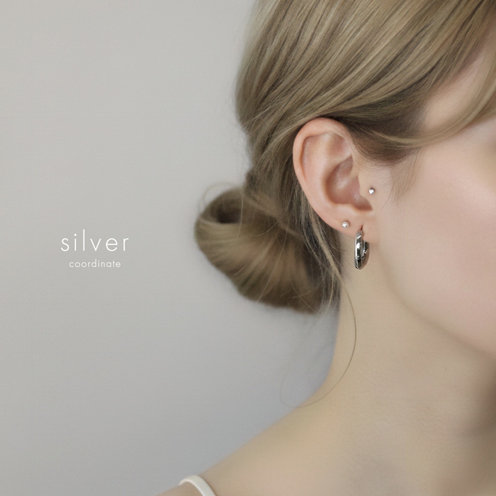 ホワイトデー ピアス 金属アレルギー対応 フープ レディース ワンタッチ リング サージカルステンレス 『両耳用・2個セット』 | 凛 RIN | 13