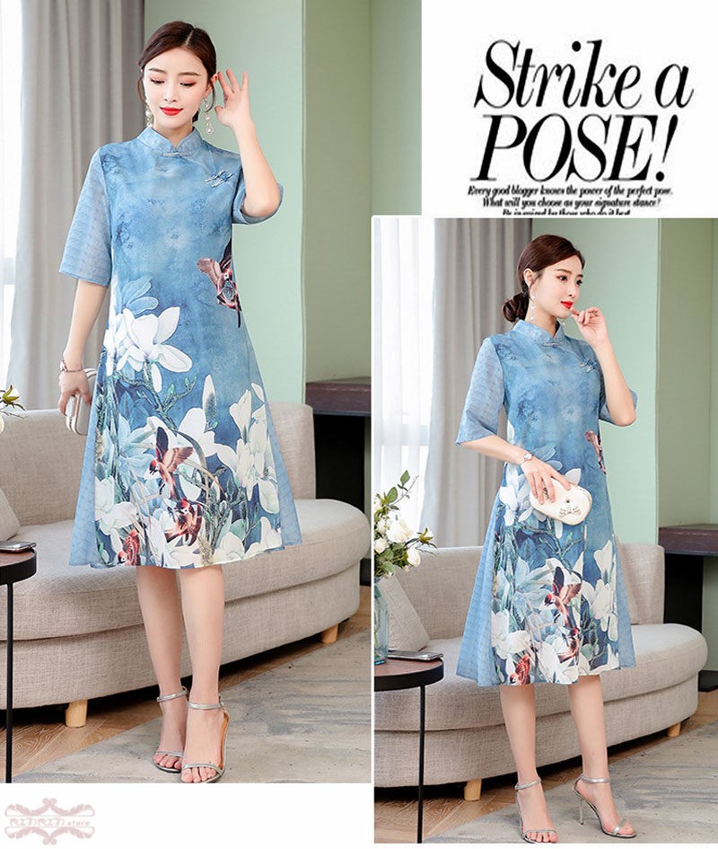 人気特価激安 Zf675 ワンピースレディースチャイナドレス風シフォンワンピースm 30 Offアウトレットsale Contabil Nl