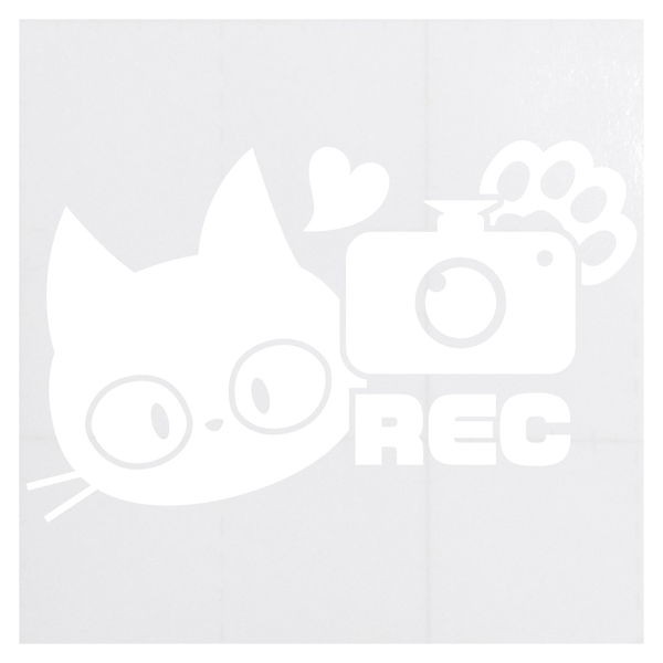 REC 猫 ドラレコ 防犯 あおり防止 カッティングステッカー 色・サイズ選択可｜rinto｜08