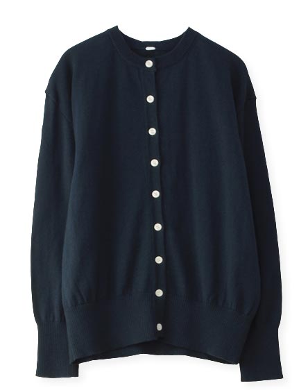 45R 定価3.1万 オーガニックコットン ニット カーディガン 薄手 R刺繍 W刺繍ロゴニットカーディガン | レディースファッション通販