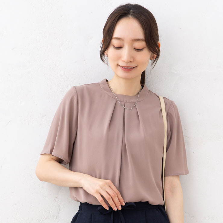 ブラウス 半袖 レディース トップス 春 夏(メール便 送料無料06)(S〜LL