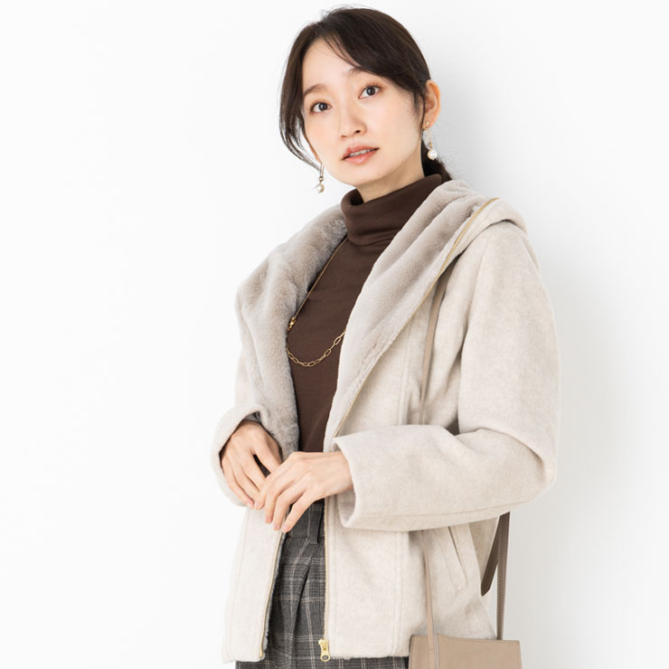 コート レディース アウター 秋 冬 (M〜L)モッサ風 ダブルフェイス