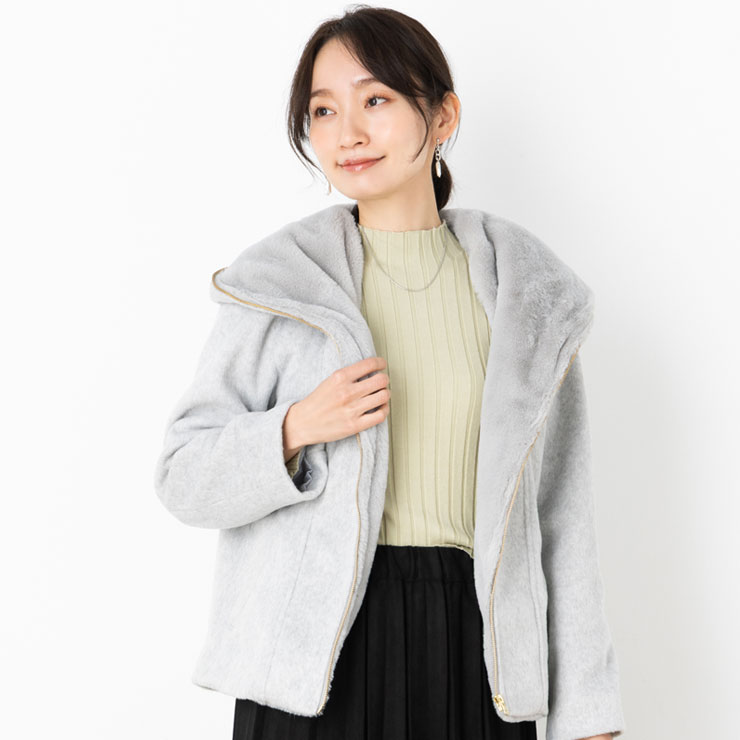 コート レディース アウター 秋 冬 (M〜L)モッサ風 ダブルフェイス