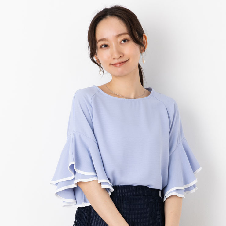 louren ブラウス　トップス 受注販売 】DRAPE CAPE BLOUSE / PUFF SLEEVE OVER BLOUSE