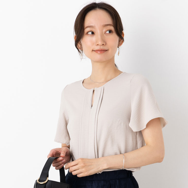 ブラウス オフィス 半袖 レディース トップス 春 夏(メール便 送料無料