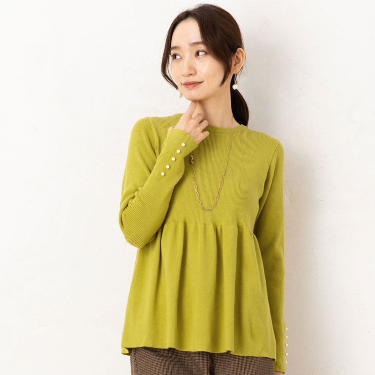 ニット レディース トップス 秋 冬 春 (M〜LL)12G RTN PBT 混 もちもち