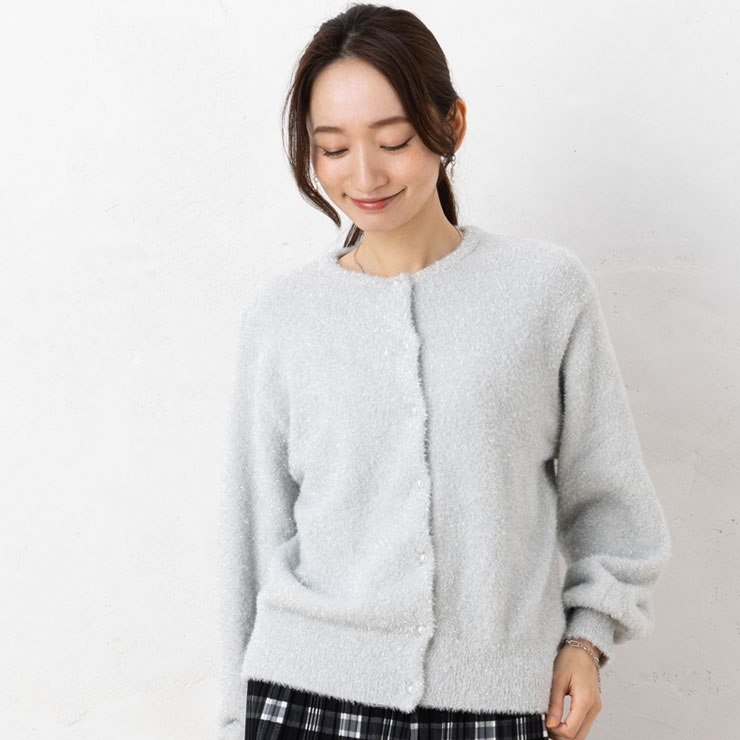 【新品タグ付】ボールジー　ラメカーディガン　S グリッター　シャイニーモール シャイニー カーディガン レディース 秋 冬 トップス 7Gシャイニー