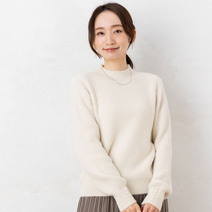 ニット レディース トップス 秋冬春 (M〜LL)6G メルティーフェザー